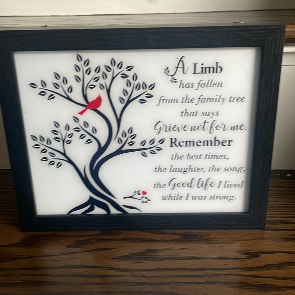 Memorial shadowbox in loving memory